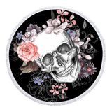 Maxbell Skull Pattern Round Beach Towel Tapestry Yoga Beach Mat Blanket Skull 1