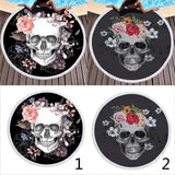 Maxbell Skull Pattern Round Beach Towel Tapestry Yoga Beach Mat Blanket Skull 1