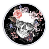 Maxbell Skull Pattern Round Beach Towel Tapestry Yoga Beach Mat Blanket Skull 1