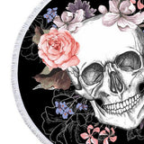 Maxbell Skull Pattern Round Beach Towel Tapestry Yoga Beach Mat Blanket Skull 1