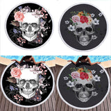Maxbell Skull Pattern Round Beach Towel Tapestry Yoga Beach Mat Blanket Skull 1
