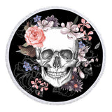 Maxbell Skull Pattern Round Beach Towel Tapestry Yoga Beach Mat Blanket Skull 1