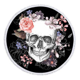 Maxbell Skull Pattern Round Beach Towel Tapestry Yoga Beach Mat Blanket Skull 1