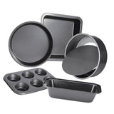 Maxbell 5pcs Baking Mold Nonstick Baking Pan Kitchenware black - Aladdin Shoppers