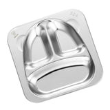 Maxbell Stainless Steel Compartment Food Serving Dish Tray Kids Dinner Plate 3 Cell - Aladdin Shoppers