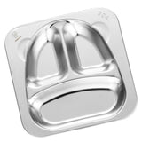 Maxbell Stainless Steel Compartment Food Serving Dish Tray Kids Dinner Plate 3 Cell - Aladdin Shoppers