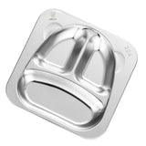 Maxbell Stainless Steel Compartment Food Serving Dish Tray Kids Dinner Plate 3 Cell - Aladdin Shoppers