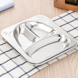 Maxbell Stainless Steel Compartment Food Serving Dish Tray Kids Dinner Plate 3 Cell - Aladdin Shoppers