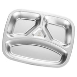 Maxbell Stainless Steel Compartment Food Serving Dish Tray Kids Dinner Plate 4 Cell - Aladdin Shoppers