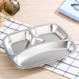 Maxbell Stainless Steel Compartment Food Serving Dish Tray Kids Dinner Plate 4 Cell - Aladdin Shoppers