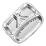 Maxbell Stainless Steel Compartment Food Serving Dish Tray Kids Dinner Plate 4 Cell - Aladdin Shoppers