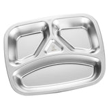 Maxbell Stainless Steel Compartment Food Serving Dish Tray Kids Dinner Plate 4 Cell - Aladdin Shoppers