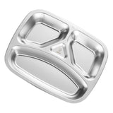 Maxbell Stainless Steel Compartment Food Serving Dish Tray Kids Dinner Plate 4 Cell - Aladdin Shoppers