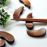 Maxbell 4 Pieces Japanese Style Wooden Chopsticks Holder Brown Kitten - Aladdin Shoppers