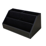 Maxbell PU Desk Organizer Phone Remote Control Holder Stationery Storage Box Black - Aladdin Shoppers