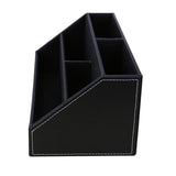 Maxbell PU Desk Organizer Phone Remote Control Holder Stationery Storage Box Black - Aladdin Shoppers