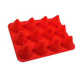 Maxbell 12 Holes Silicone Cake Mold Fondant Decorating Mould Christmas Tree Red