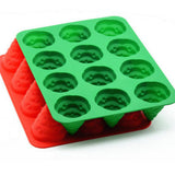 Maxbell 12 Holes Silicone Cake Mold Fondant Decorating Mould Christmas Tree Red