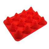 Maxbell 12 Holes Silicone Cake Mold Fondant Decorating Mould Christmas Tree Red