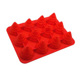 Maxbell 12 Holes Silicone Cake Mold Fondant Decorating Mould Christmas Tree Red