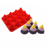 Maxbell 12 Holes Silicone Cake Mold Fondant Decorating Mould Christmas Tree Red