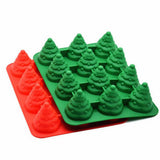 Maxbell 12 Holes Silicone Cake Mold Fondant Decorating Mould Christmas Tree Red
