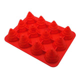 Maxbell 12 Holes Silicone Cake Mold Fondant Decorating Mould Christmas Tree Red