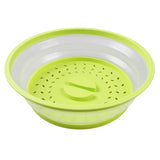 Maxbell 2 in 1 Collapsible Microwave Cover Foldable Nonslip Colander Strainer Yellow - Aladdin Shoppers