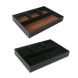 Maxbell 4 Slots Leather Tray Stationery Organizer Storage Box Pencil Holder Coffee - Aladdin Shoppers