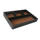 Maxbell 4 Slots Leather Tray Stationery Organizer Storage Box Pencil Holder Coffee - Aladdin Shoppers