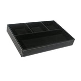 Maxbell 4 Slots Leather Tray Stationery Organizer Storage Box Pencil Holder Black - Aladdin Shoppers