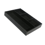 Maxbell 4 Slots Leather Tray Stationery Organizer Storage Box Pencil Holder Black - Aladdin Shoppers