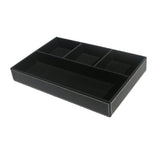 Maxbell 4 Slots Leather Tray Stationery Organizer Storage Box Pencil Holder Black - Aladdin Shoppers