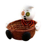 Maxbell Rattan Storage Container Halloween Candy Basket Party Decor Organizer White Ghost - Aladdin Shoppers