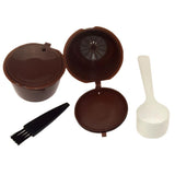 Maxbell 2Pcs Refillable Coffee Capsules Refilling Reusable Coffee Pods Spoon Brush