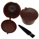 Maxbell 2Pcs Refillable Coffee Capsules Refilling Reusable Coffee Pods Spoon Brush