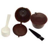 Maxbell 2Pcs Refillable Coffee Capsules Refilling Reusable Coffee Pods Spoon Brush