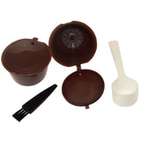 Maxbell 2Pcs Refillable Coffee Capsules Refilling Reusable Coffee Pods Spoon Brush