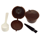 Maxbell 2Pcs Refillable Coffee Capsules Refilling Reusable Coffee Pods Spoon Brush