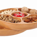 Maxbell 5 Cell Gourmet Food Basket Round Candy Dish Nuts Gift Dried Fruit Tray 25cm - Aladdin Shoppers