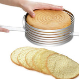 Maxbell Stainless Steel Cake Mould Adjustable Slicer Layer Baking Cutter 6-8inch