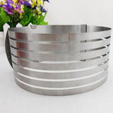 Maxbell Stainless Steel Cake Mould Adjustable Slicer Layer Baking Cutter 6-8inch