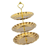 Maxbell Cake Stand Fruit Plates Cupcake Party Wedding Decorating 3 Tier Golden