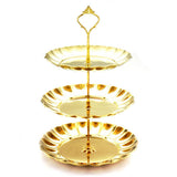 Maxbell Cake Stand Fruit Plates Cupcake Party Wedding Decorating 3 Tier Golden