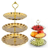Maxbell Cake Stand Fruit Plates Cupcake Party Wedding Decorating 3 Tier Golden