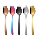 Maxbell Outdoor Stainless Steel Spoon Spork Practical Cutlery Flatware Colorful
