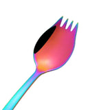 Maxbell Outdoor Stainless Steel Spoon Spork Practical Cutlery Flatware Colorful