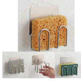 Maxbell Sponge Holder Sink Caddy Kitchen Brush Soap Dishwashing Liquid Drainer Rack Stainless Steel - Aladdin Shoppers