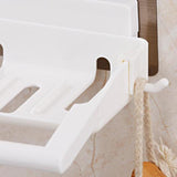 Maxbell Wall Mounted Self Adhesive Bathroom Shelf with Towel Rack - White - Aladdin Shoppers