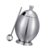 Maxbell Sugar Bowl, Pepper Salt Dispenser, Seasoning Bowl, Spices Bowl, Stainless Steel Sugar Bowl with Lid and Spoon, 400ml, Silver - Aladdin Shoppers